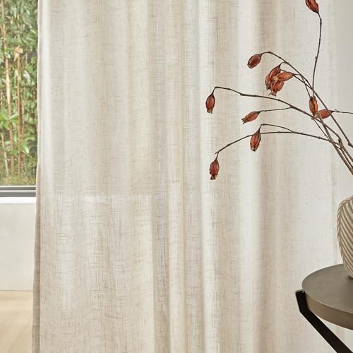 Linen Curtains for Sliding Glass Door (50"W x 102"L (Pack of 2) / Linen)