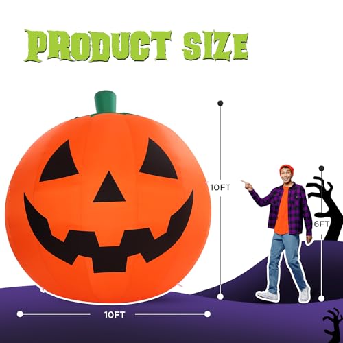 10 FT Halloween Inflatables Giant Pumpkin Outdoor Decorations (10 FT Giant Pumpkin)