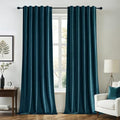 Peacock Blue Velvet Curtains 52x96 inches 2 Panels Blackout Curtains (Peacock Blue / 52"W x 96"L (Pack of 2))