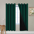 Dark Green 100% Blackout Curtains 72 Inches Long 52" Wide 2 Panels (52"W x 72"L (Pack of 2) / Dark Green)