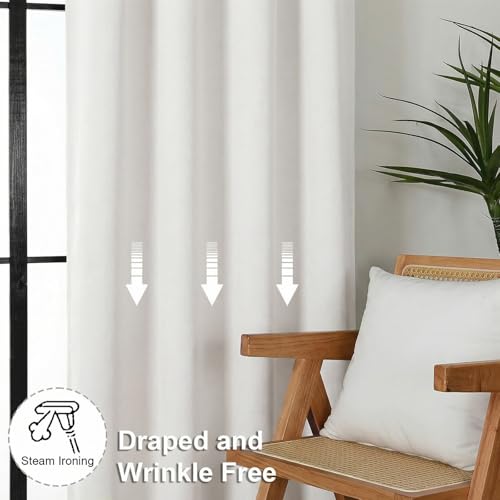 Ava Ivory Short 36 Inches Light Filtering Curtain 2 Panels Set (Ivory / 40"W x 36"L (Pack of 2))