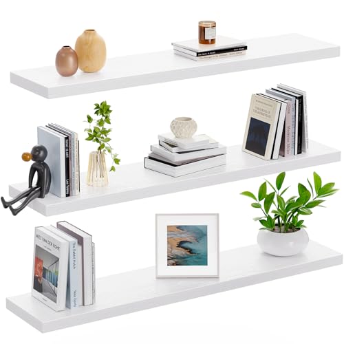 Amada 23.6" Floating Shelves for Wall Decor & Storage (White / 23.6 Inches)