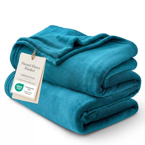 GentleSoft Twin XL Fleece Blanket Dorm Bedding (Teal Blue / Twin XL (66" X 90"))