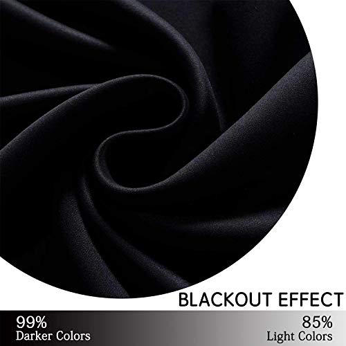 Blackout Curtains 38x63 inch Black Thermal Drapes (Black / 38"W x 63"L (Pack of 2))