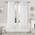 White Linen Curtains for Bedroom Thermal Insulating Back Tab Privacy Light Filtering Curtains 2 Panels Set Drapes for Bedroom Kitchen Bathroom Dining Room 40x72 inch (40"W x 72"L (Pack of 2) / White)