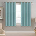 Blackout Curtain for Living Room Small Window Kitchen Blackout Curtains 45 inch Length Energy Saving Solid Grommet Blackout Drape (52"W x 45"L (Pack of 1) / Mineral Blue)