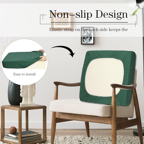 4 Pcs Stretch Cushion Covers (Pine Green / Seat Cover)