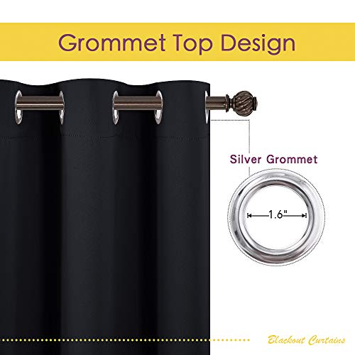 Blackout Draperies Window Curtain Panels (Black / 70"W x 84"L (Pack of 2))