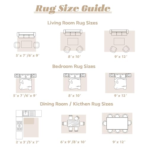 Area Rug 10x12 Washable Rug (Beige / 10' x 12' (Rectangular))