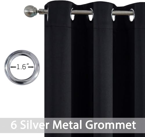 Room Darkening Curtains 42x72 inch Length Black (Black / 42"W x 72"L (Pack of 2))