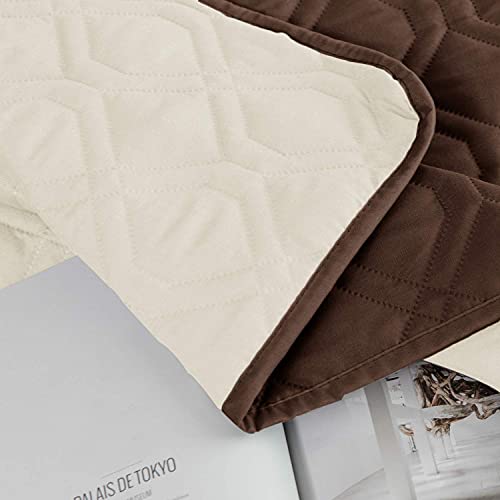Waterproof Dog Bed Cover Pet Blanket for Furniture Bed Couch Sofa Reversible (52x82 Inch (Pack of 1) / Chocolate+beige)