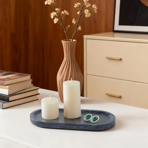 Natural Marble Vanity Tray (Black Gray / 9.8" x 4.7" x 0.7")