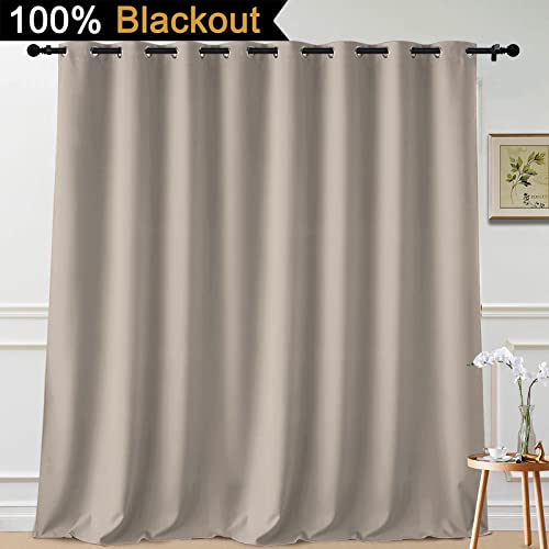 Natural 100% Blackout Patio Door Curtain Panels W100 x L96 (100"W x 96"L (Pack of 1) / Natural)