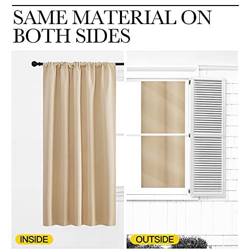 Room Darkening Curtains for Bedroom (Biscotti Beige / 52"W x 84"L (Pack of 2))