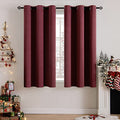 Wine Red Blackout Bedroom Curtains 63 Inch Long Light Blocking (Wine Red / 42"W x 63"L (Pack of 2))