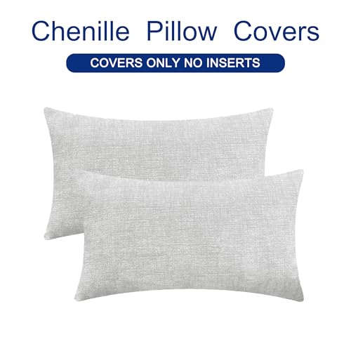 Decorative Throw Pillow Covers 20 X 12 Inches Moonbeam Gray (20" x 12" (Pack of 2) / Moonbeam Gray)