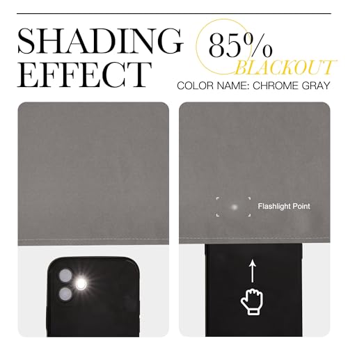 Chrome Gray Room Darkening Curtains for Cafe 42" x 63" 2 Panels (Chrome Gray / 42"W x 63"L (Pack of 2))