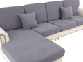 Couch Cushion Covers for Sectional Sofa L Shape Washable Separate Seat Chaise Couch Cover Stretch Sofa Slipcovers with 2 Pcs Pillowcases (Light Grey / Seat Only: 2 Seat + 1 Chaise)