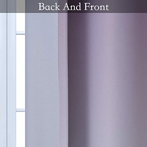 Purple to Grey White Ombre Room Darkening Curtains 84 Inch (52"W x 84"L (Pack of 2) / Purple to Grayish White)