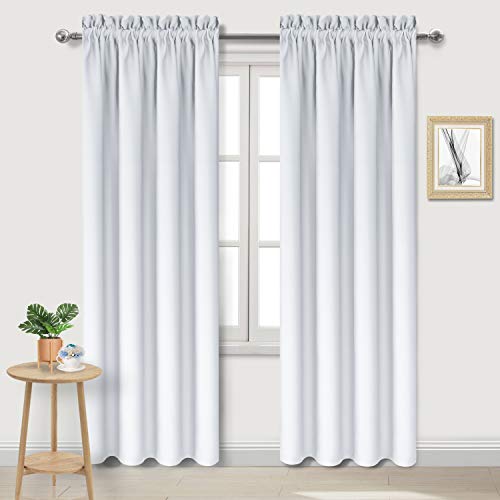 Blackout Curtains for Bedroom Living Room 38 x 84 Inch Long 2 Panels (Greyish White / 38"W x 84"L (Pack of 2))