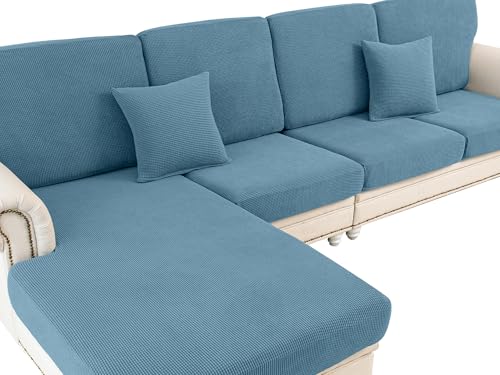 Couch Cushion Covers Seat Cushion Cover Stretch Couch Cover Separate Sectional Sofa Slipcovers Furniture Protector (Blue / 3PC Seat Cover or Backrest)
