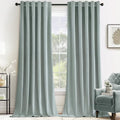 Velvet Curtains 52x108 inches 2 Panels Misty Blue Blackout Curtains (Misty Blue / 52"W x 108"L (Pack of 2))