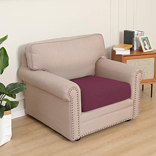 Stretch Chair Cushion Cover Sofa Cushion Furniture Protector Sofa Seat Sofa Slipcover Sofa Cover Soft Flexibility with Elastic Bottom (Small / Ash Rose)