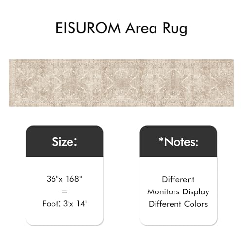 3x14 Washable Hallway Runners (Natural Beige / 3' x 14' (Runner))