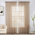 2 Panels Sheer Curtains for Living Room 54 X 108 Inches Brown (Brown / 54"W x 108"L (Pack of 2))