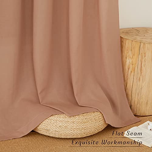 Linen 78 inch Curtains for Kitchen Window (Terracotta / 68"W x 78"L (Pack of 2))