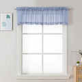 Sheer Valances for Windows (Denim Blue / 42"W x 14"L (Pack of 2))