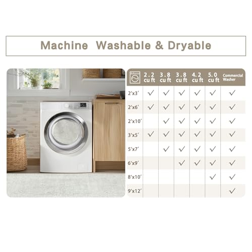 5x7 Washable Area Rugs for Living Room (5' x 7' (Rectangular) / Concrete-grey)