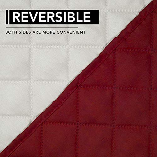 Reversible Couch Cover (Christmas Red/Ivory / Large Recliner)