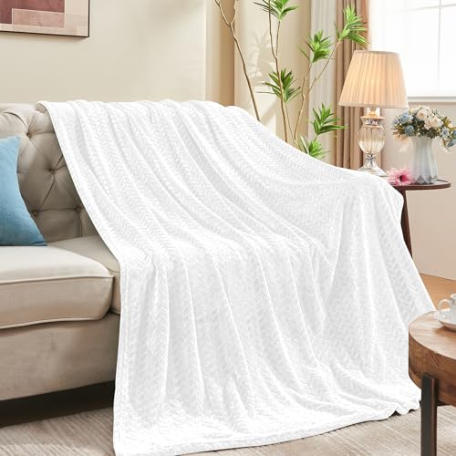 White Fleece Twin Blanket (White / Twin/Twin XL-60x90 IN)