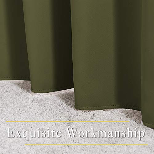 Blackout Curtains for Living Room (Olive / 52"W x 95"L (Pack of 2))