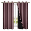100% Blackout Short Curtains with Black Liners (Dry Rose / 37"W x 40"L (Pack of 2))