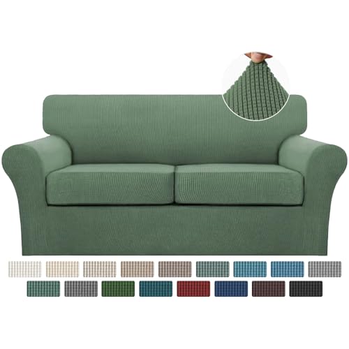 3 Piece Sofa Covers for 2 Cushion Couch Sofa Slipcover Soft Couch Cover for Dogs (Sofa (2 Cushion) / Loden Frost)