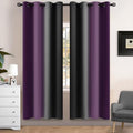 Blackout Ombre Purple and Black Curtains for Bedroom (52"W x 72"L (Pack of 2) / Purple and Black)