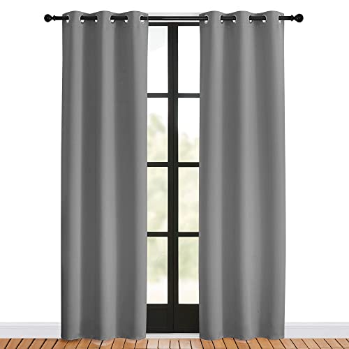 Room Darkening Curtains for Living Room (Silver Gray / 34"W x 80"L (Pack of 2))