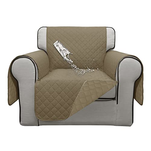 Double Protection 100% Waterproof Chair Sofa Cover for Living Room (Beige/Beige / Chair Small)