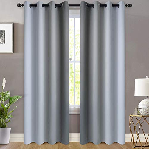 Ombre Curtains Grey and Greyish White for Living Room (52"W x 84"L (Pack of 2) / Grey)