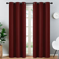 Blackout Curtains 38x84 inch Burgundy Red Thermal Drapes (Burgundy Red / 38"W x 84"L (Pack of 2))