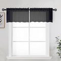 Black Sheer Kitchen Valance for Windows Set of 2 (Black / 42"W x 14"L (Pack of 2))