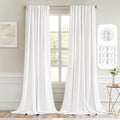Pure White Back Tab Blackout Curtains 52x108 Inch Long 2 Panels Set (Pure White / 52"W x 108"L (Pack of 2))