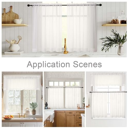 Ivory Valances for Windows (Ivory / 42"W x 14"L (Pack of 2))