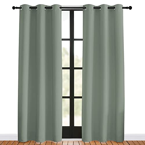 Window Curtain Panels (Greyish Green / 42"W x 80"L (Pack of 2))