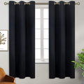 Black Blackout Curtains for Bedroom 63 Inch Long (Black / 38"W x 63"L (Pack of 2))