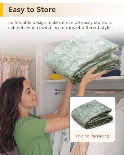 Washable Area Rug (Green/Dark Green/Gray / 3' x 7' (Rectangular))