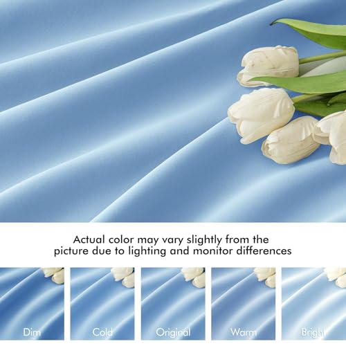 Sky Blue Back Tab Blackout Curtains 52x72 Inches Long 2 Panels Set (Sky Blue / 52"W x 72"L (Pack of 2))