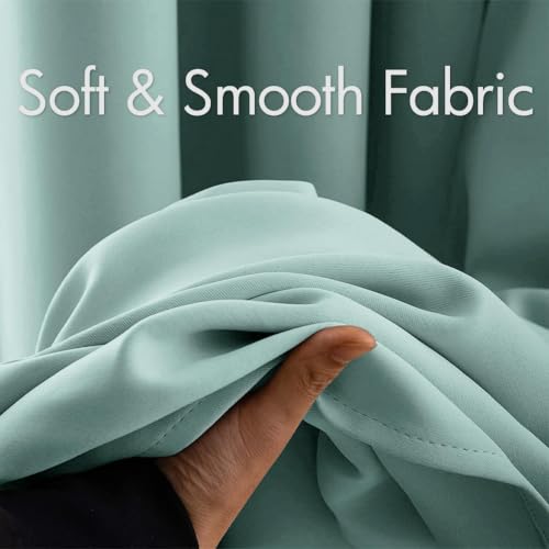 Aqua Blackout Bedroom Curtains Drapes 96 Inch Long 52"x96" (Aqua / 52"W x 96"L (Pack of 2))